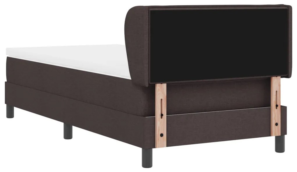 Boxspring Ágy Matrac Nélkül Sötétbarna 100x200 cm Szövet