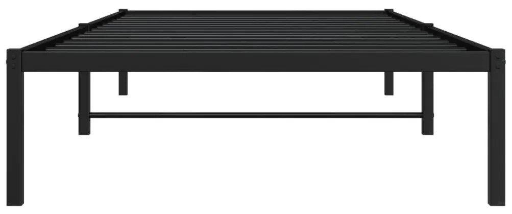 fekete fém ágykeret 107 x 203 cm