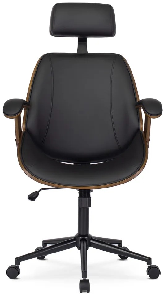 Fotel Obrotowy FABIAN Orzech/Czarny Ekoskóra