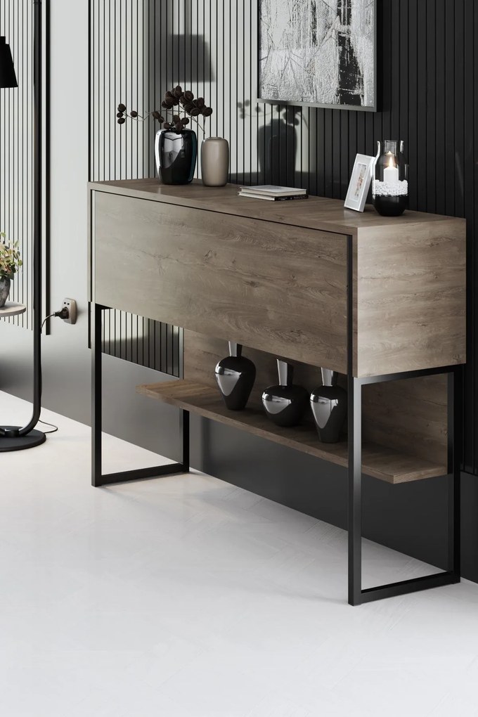 Komód Luxe - Black, Walnut
