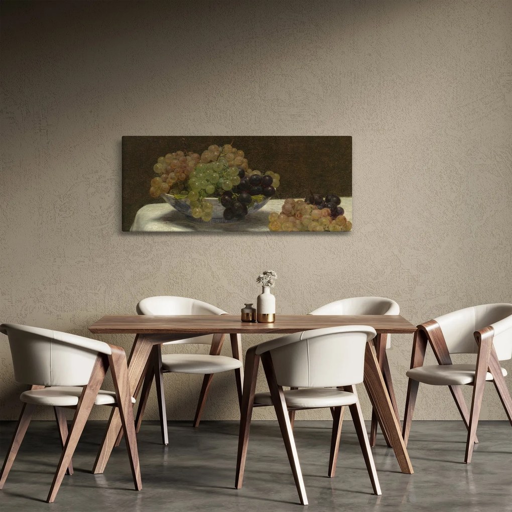 Kép - Henri Fantin-Latour, Still Life with Grapes and a Carnation, reprodukciók (120x50 cm)