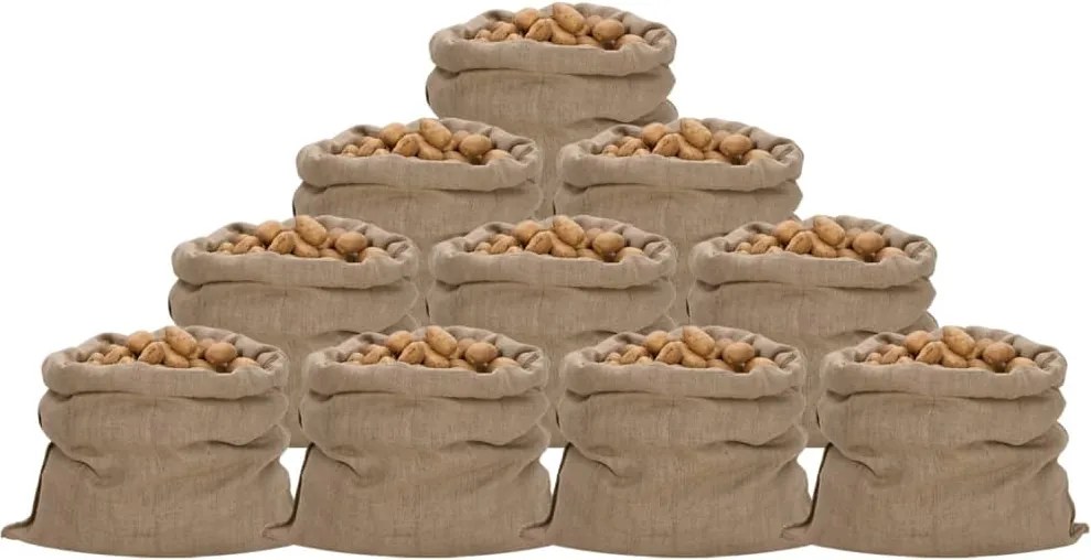 vidaXL 10 db jutazsák 100x110 cm 100% juta 340 g/m²