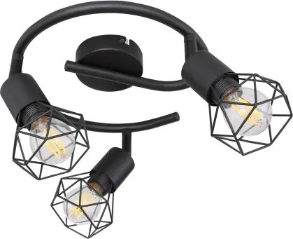 Globo 54802S-3 Mennyezeti spotlámpa, fém fekete, fekete fém rács, ø:230mm, M:180mm, 3xE14 40W 230V izzók nélkül