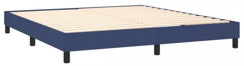 kék szövet rugós ágykeret 180 x 200 cm