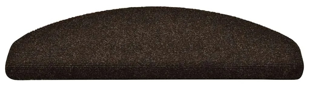 öntapadós lépcsőszőnyegek 30 db 65 x 21 x 4 cm barna félkör alakú nagy