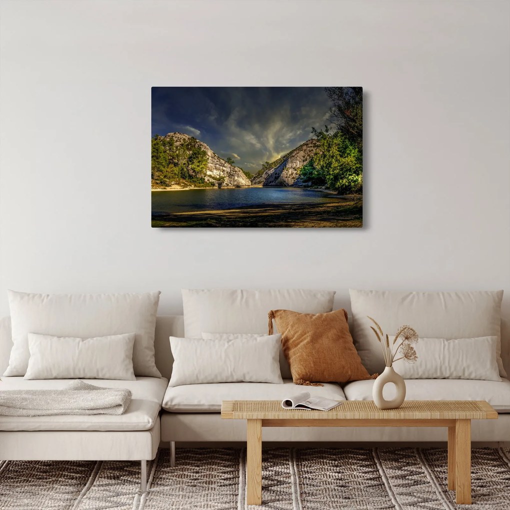 Tájkép tóval (90x60 cm)