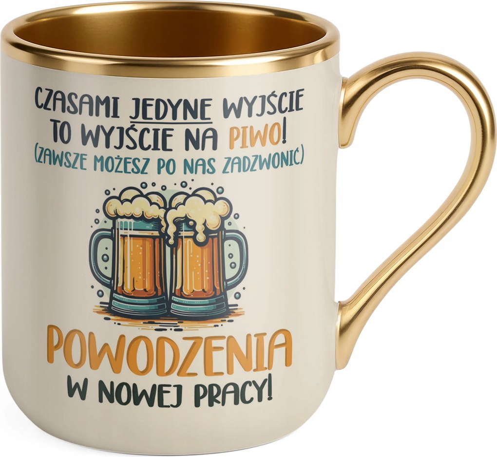 Prémium bögre Arany Ekrü Búcsú Távozás Munka Ajándék