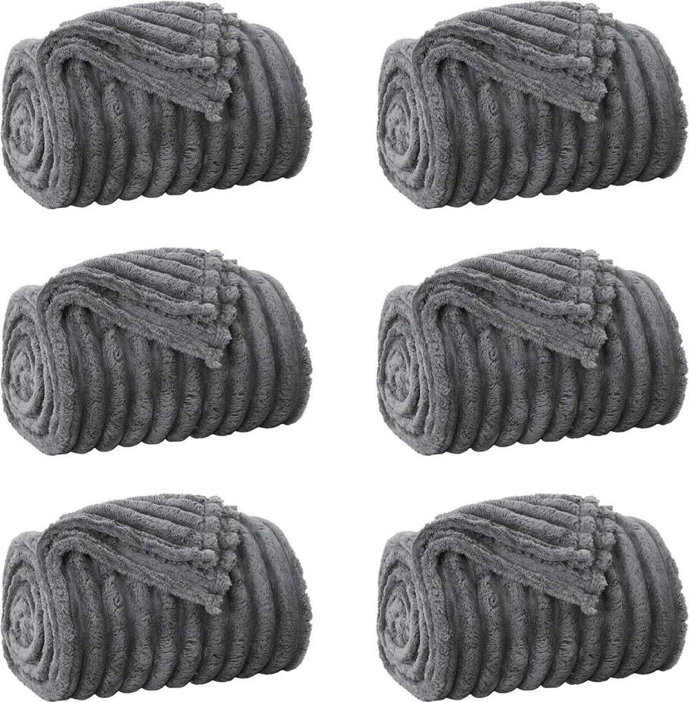 vidaXL Takarók 6 pcs Sötétszürke 200 x 150 cm Gyapjú