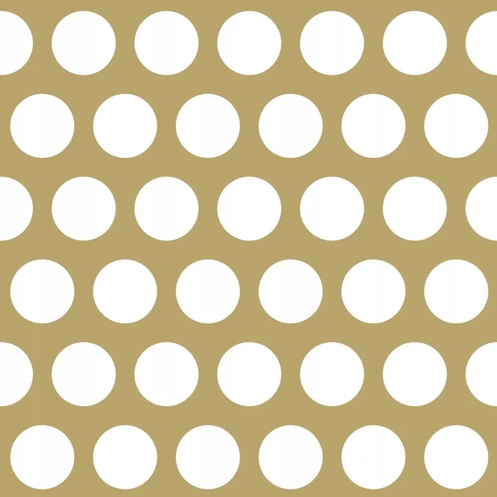 Arany Tapéta Flizelin Minta Fehér Pöttyös Karikák