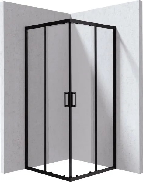 Funkia EVO szögletes zuhanykabin 80x80, fekete