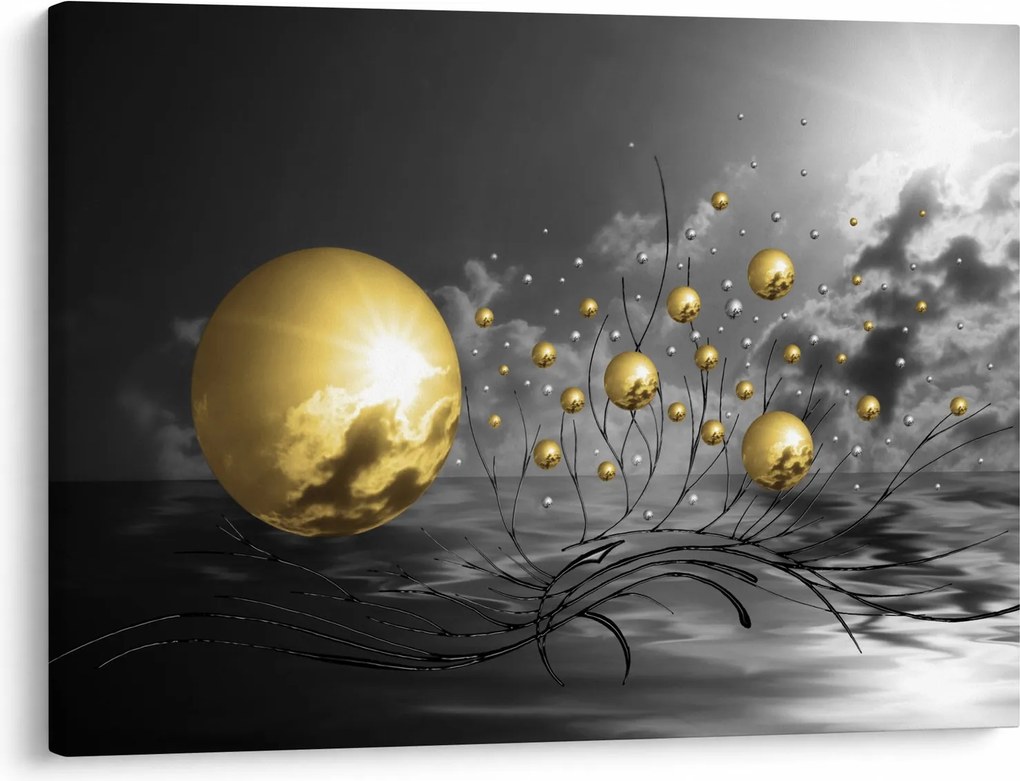 Okker gömbök képe (70x50 cm)