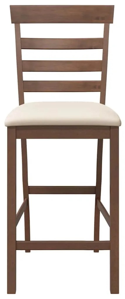 2 db barna tömörfa gumiból bárszékek párnákkal