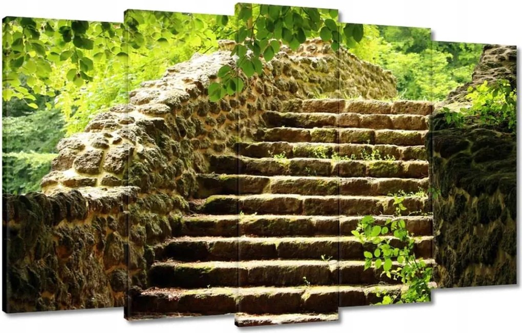 Vászonkép 100x60 Lépcsők az erdőbe Kő