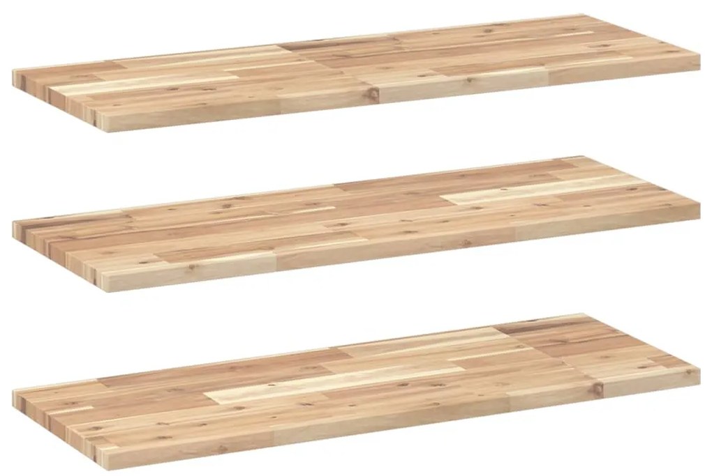 3 db kezeletlen tömör akácfa függőpolc 100 x 30 x 2 cm