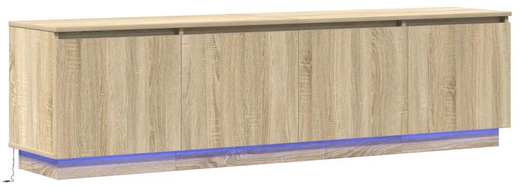 LED világítású TV szekrény Sonoma tölgy 180x38x49 cm Mérnöki fa