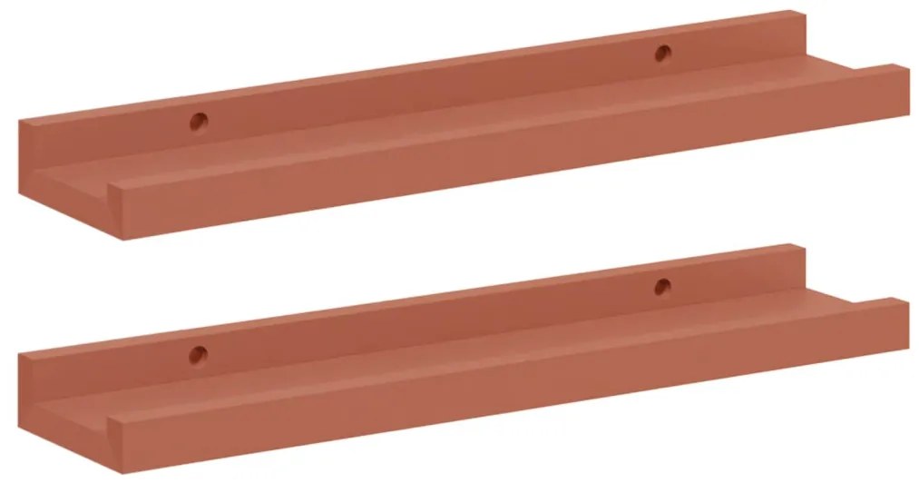 Falpolc polcokkal tárolóval 2 pcs Piros 40 x 9 x 3 cm Faanyag