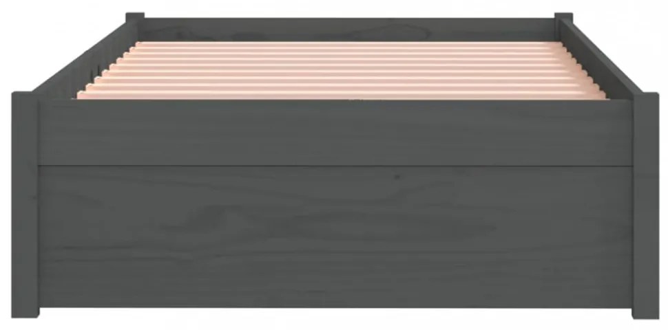 Small Single szürke tömör fa ágykeret 75 x 190 cm