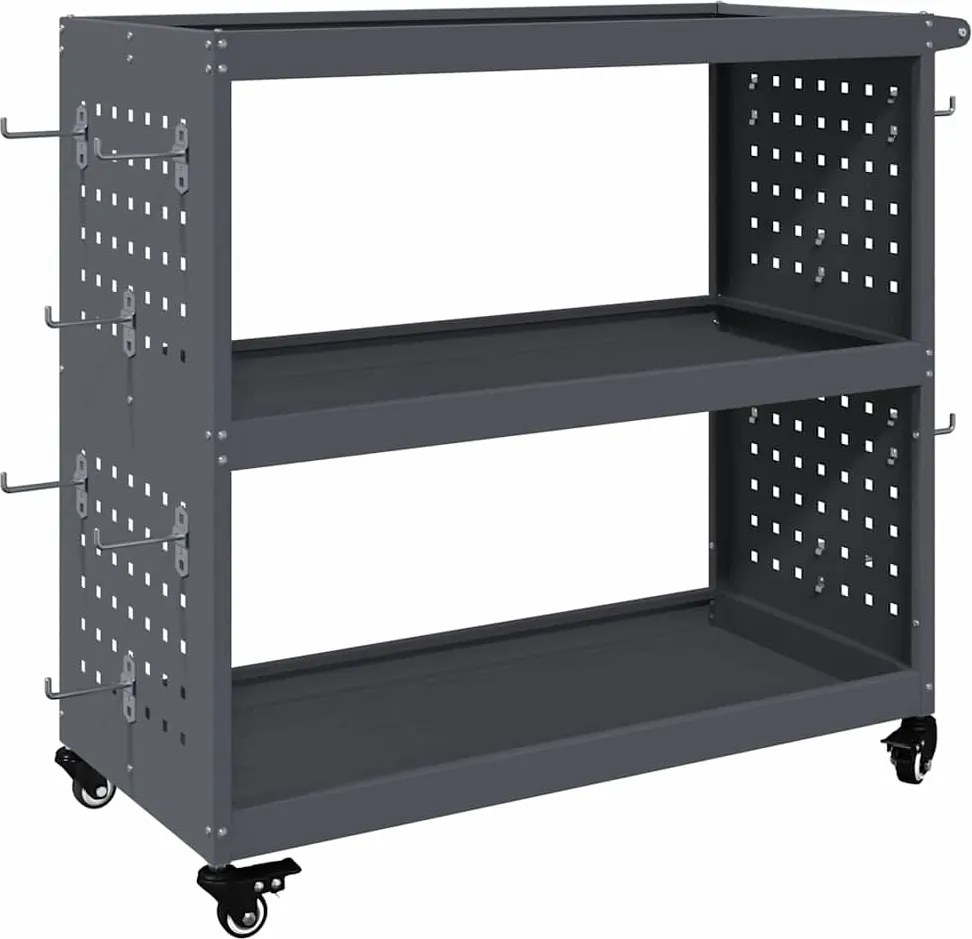 vidaXL Eszköz Kocsi Antracit 75 x 35 x 73 cm Hidegen hengerelt acél