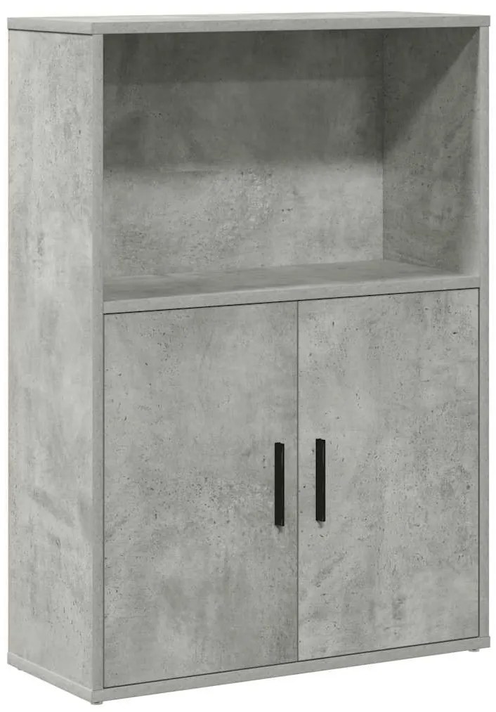 betonszürke szerelt fa könyvespolc 60x24x85 cm