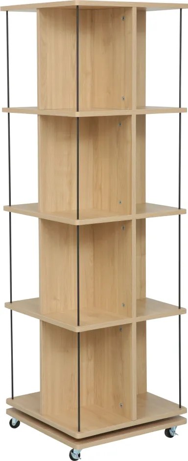 Forgó polcállvány, tölgy/fekete, POTOR