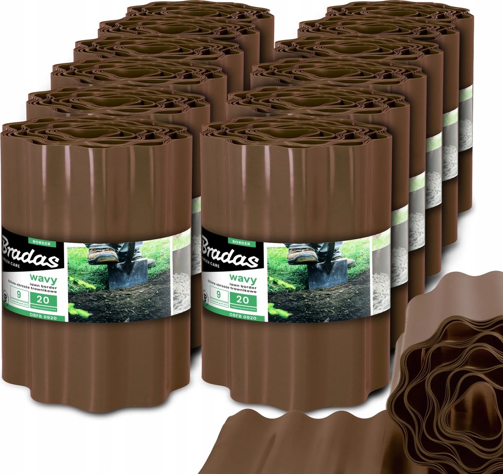 Kerti Gyepszegély 20 cm 108 m Hullámos Műanyag Rugalmas Us-p