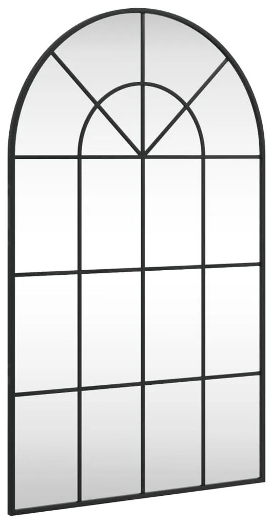 fekete ívelt vas fali tükör 60 x 100 cm