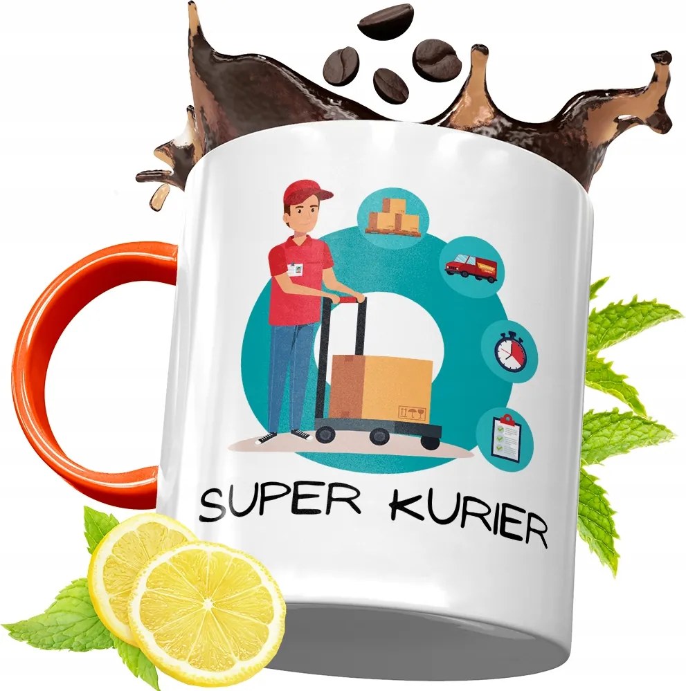 Narancssárga Bögre Futárnak Születésnapi Ajándék fényképes nyomtatással