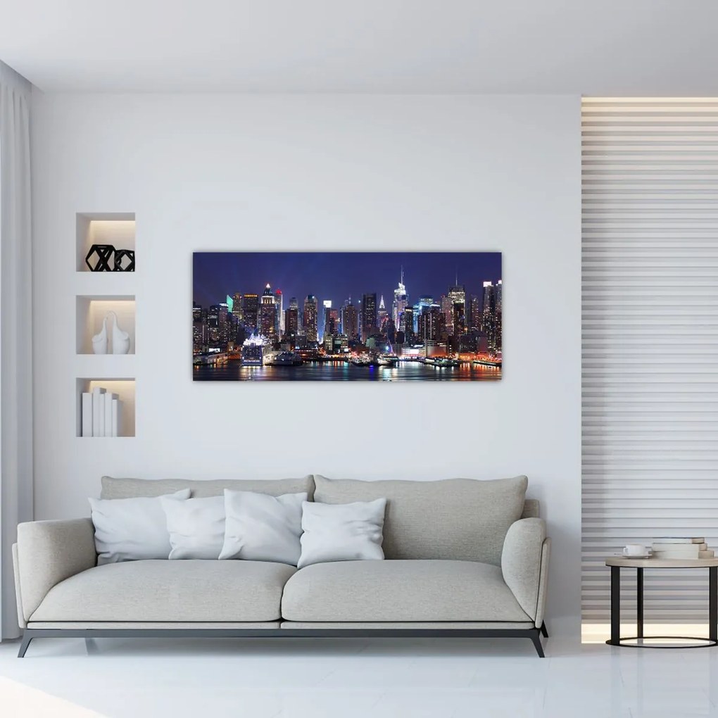 Kép - New York-i felhőkarcolók megvilágítva (120x50 cm)