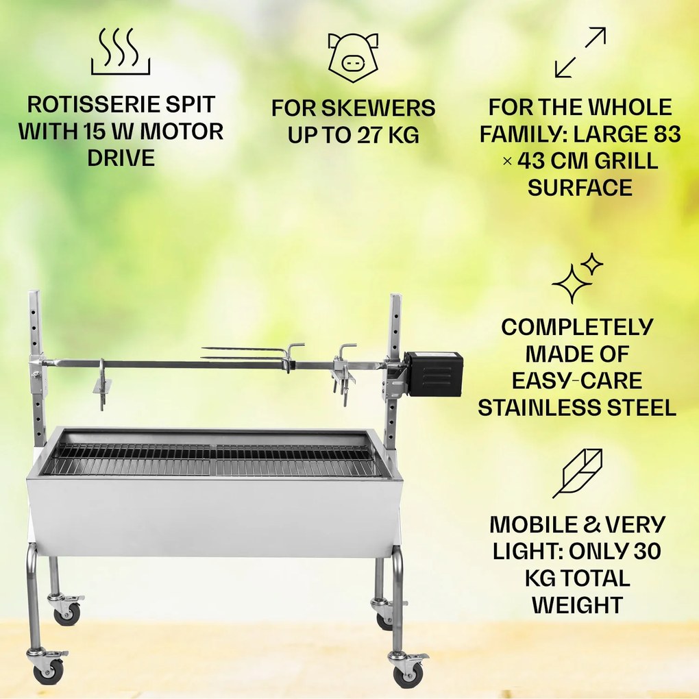 OneConcept Sauenland elektromos forgónyárs malacgrill