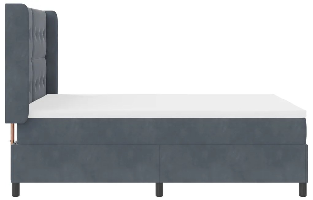 Boxspring Ágy Matrac nélkül Sötét Szürke 140x200 cm Bársonyos