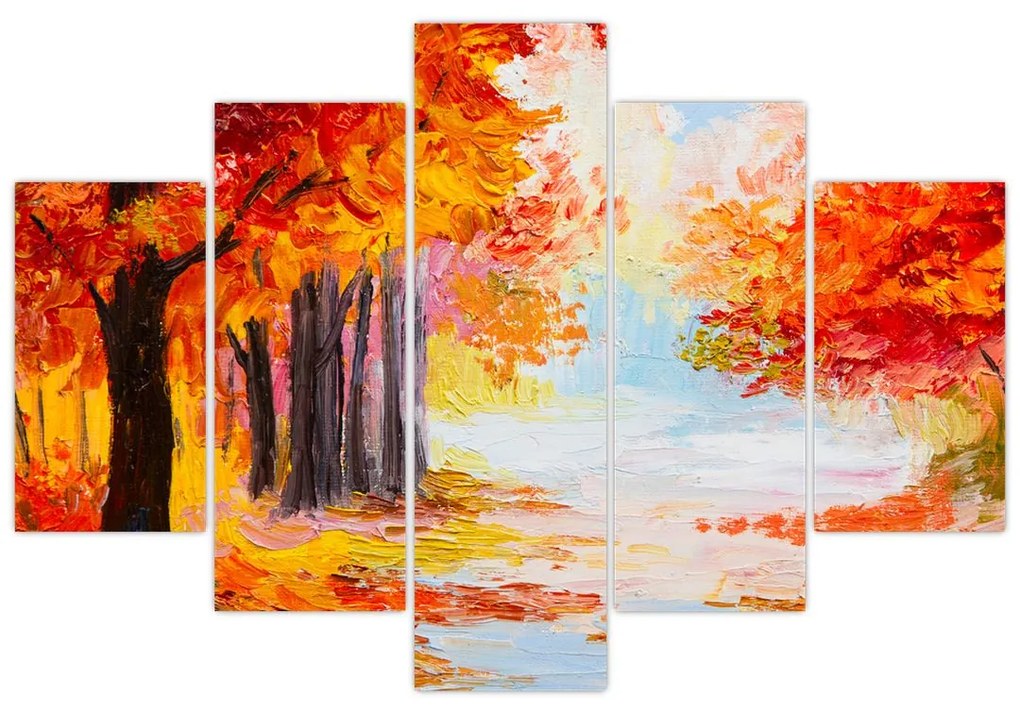 Kép - olajfestmény, színes ősz (150x105 cm)