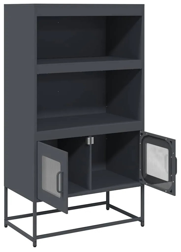 Highboard antracit 68x39x123 cm Acél