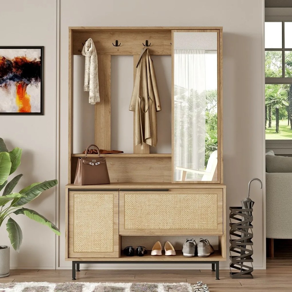 Once Walnut and Oak cipősszekrényes akasztó