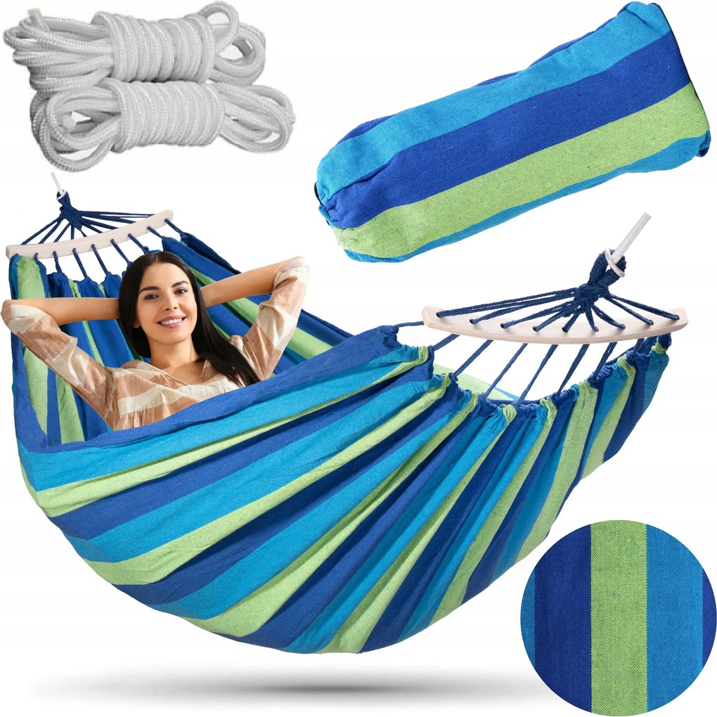 Kerti Függőágy Nagy 2 Személyes XXL Erős Brazil Túra Kerti