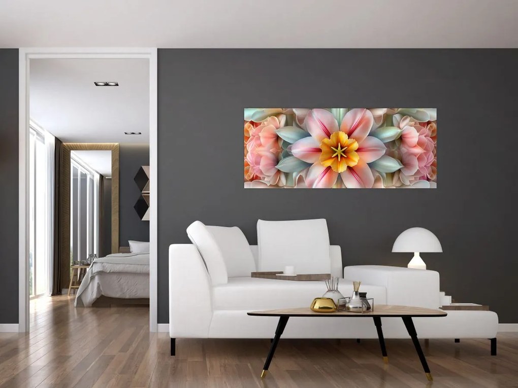 Kép - Kaleidoszkópos virág (120x50 cm)
