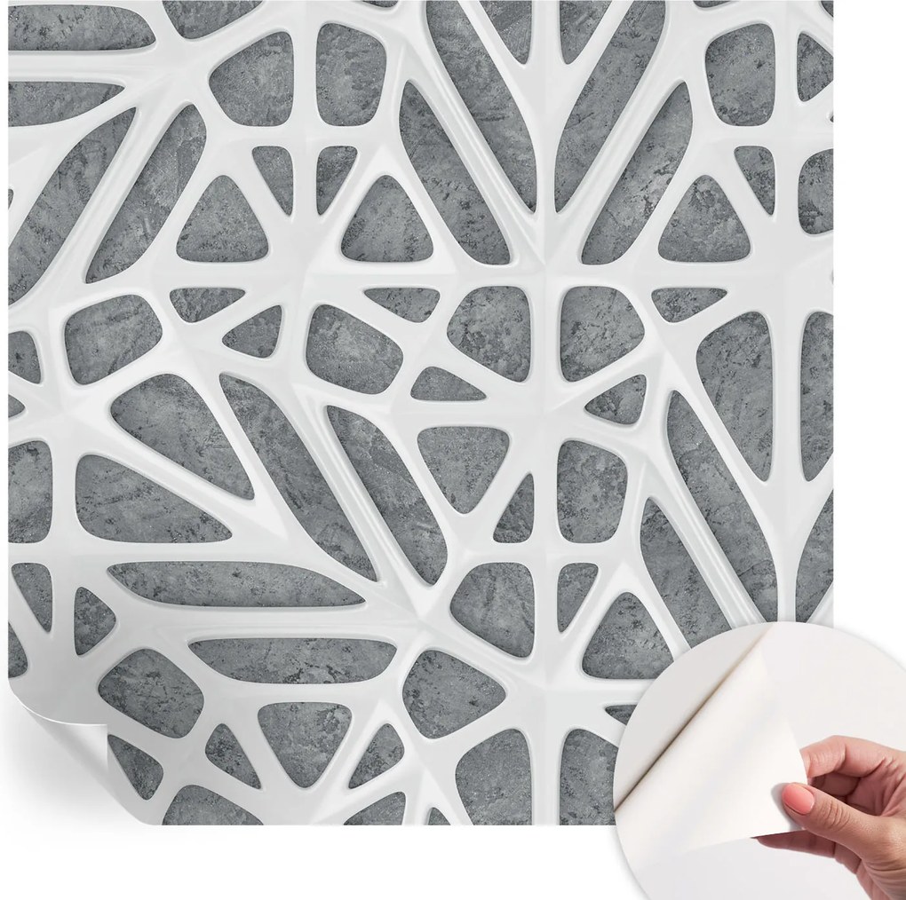 Öntapadós tapéta Fali furnér 3D hatás Geometrikus háló 250x250 cm