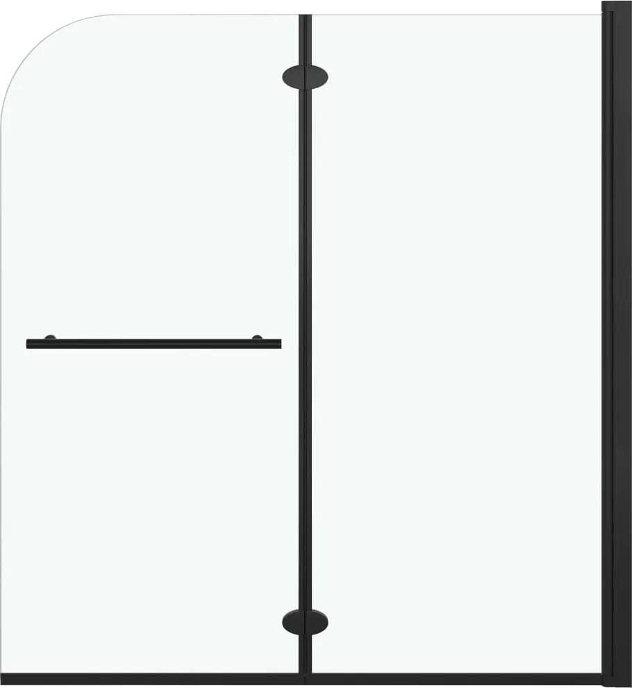 vidaXL 2 paneles fekete ESG zuhanyzó összecsukható ajtóval 120x140 cm
