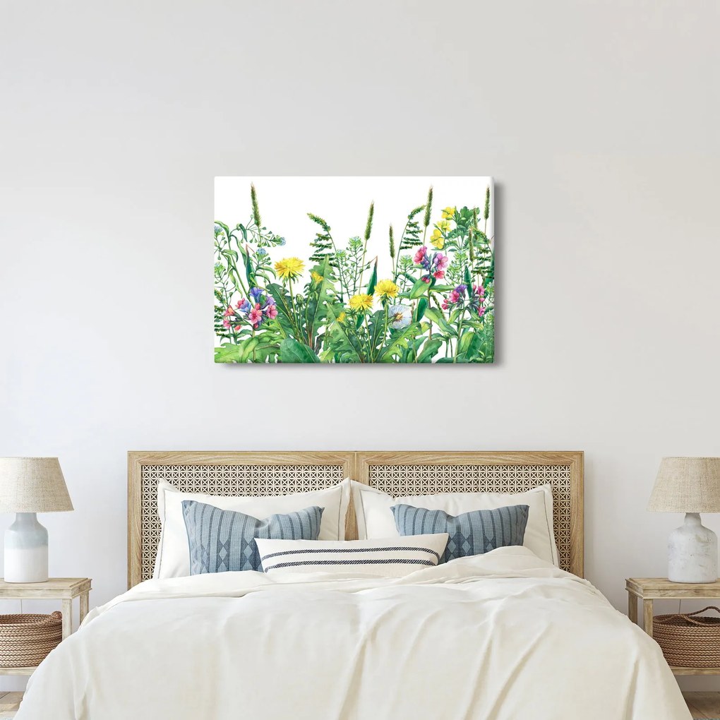 Kép - Festett réti virágok (90x60 cm)