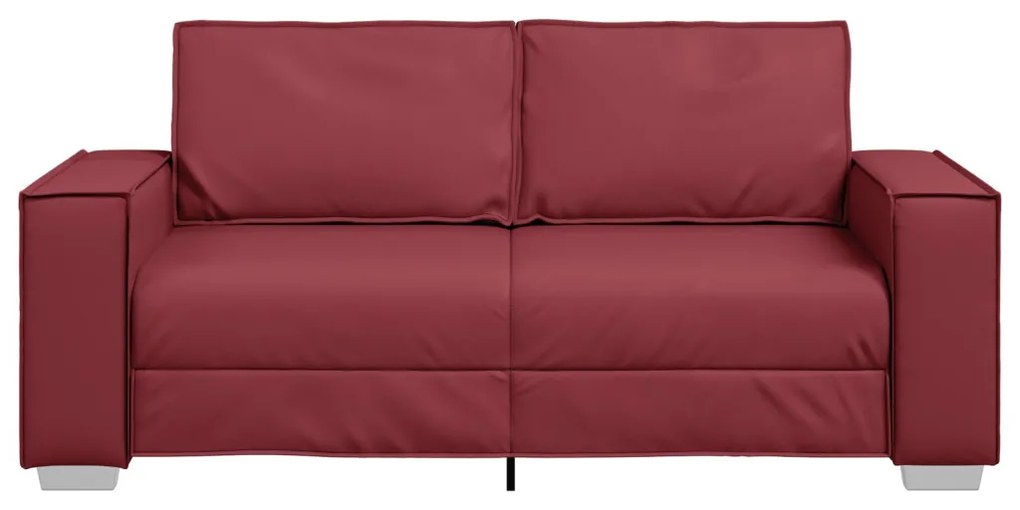 Párnázott Kanapé - Bordó 140 cm Műbőrből