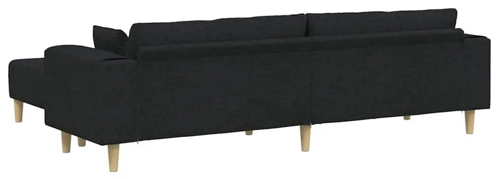 Szövet kanapé párnával 3 pcs Fekete 208 cm szövet