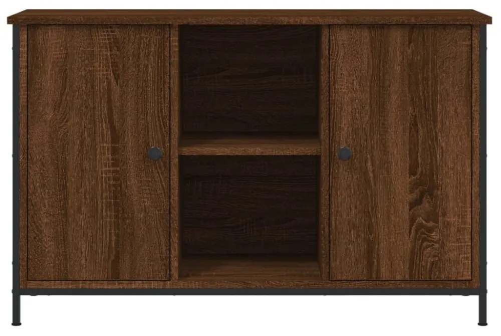 barna tölgyszínű szerelt fa TV-szekrény 100x35x65 cm