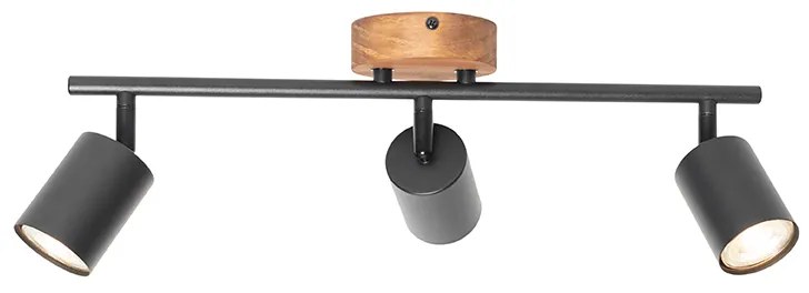 Ipari reflektor fekete fával, dönthető, 3 lámpás - Jeana