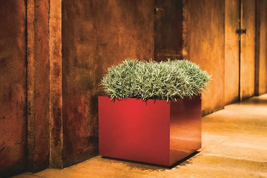 Szögletes önöntöző virágcserép STEEL PLUS, több változat - Hobby Flower méretek: 50 x 50 x 40, szín: csokoládé