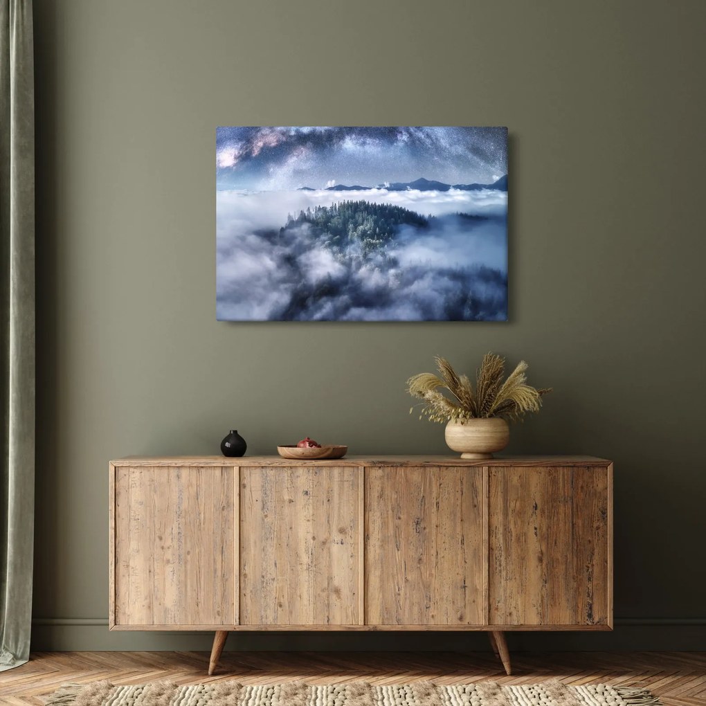 Egy erdő képe a ködben (90x60 cm)