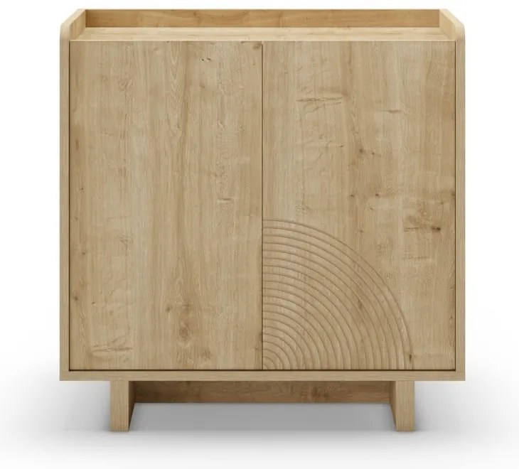 Natúr színű szekrény tölgyfa dekorral 80x80x40 cm Daira – Marckeric