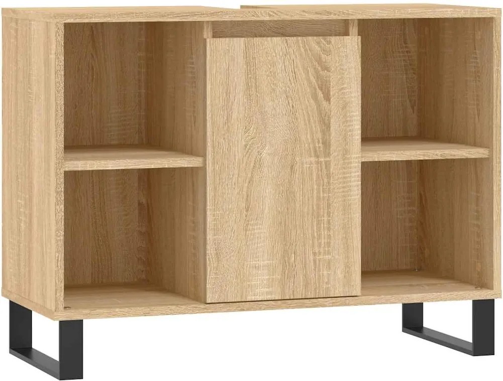 vidaXL sonoma tölgy színű szerelt fa mosdószekrény 80 x 33 x 60 cm