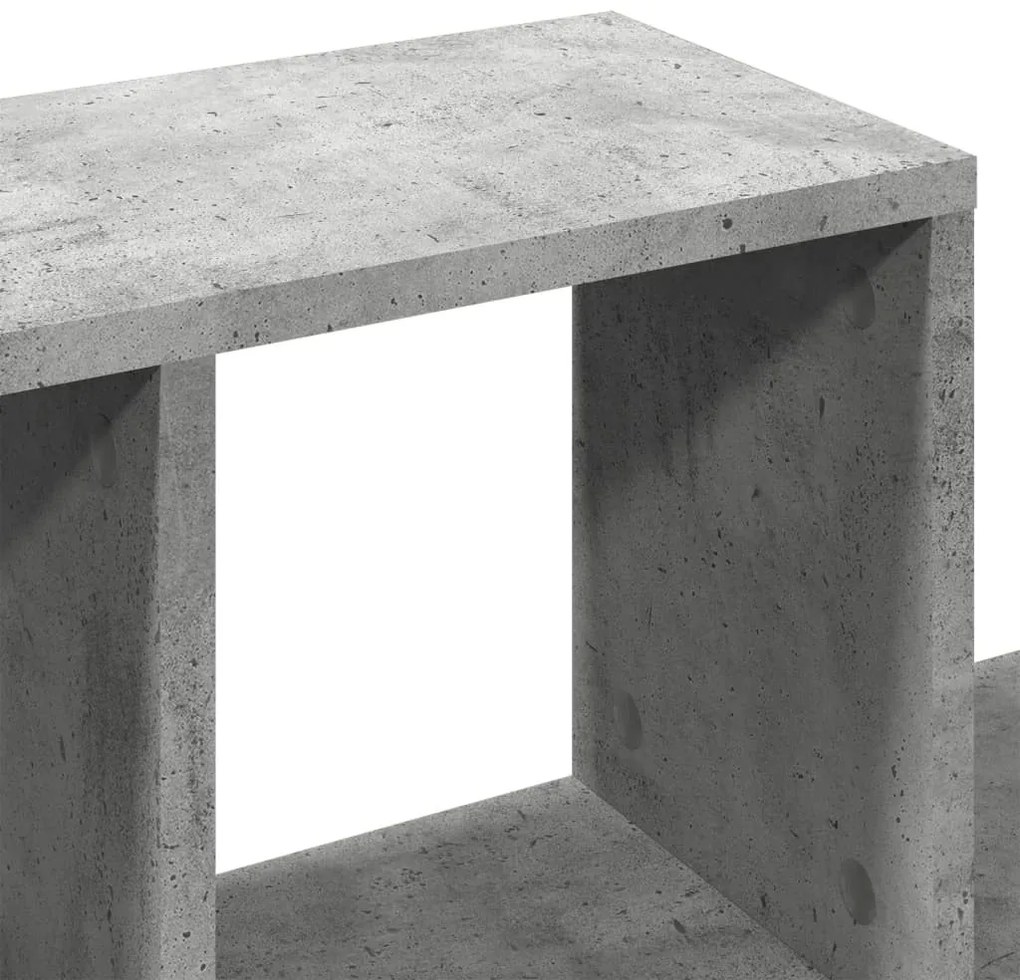 betonszürke szerelt fa fali polc 100 x 20 x 53 cm