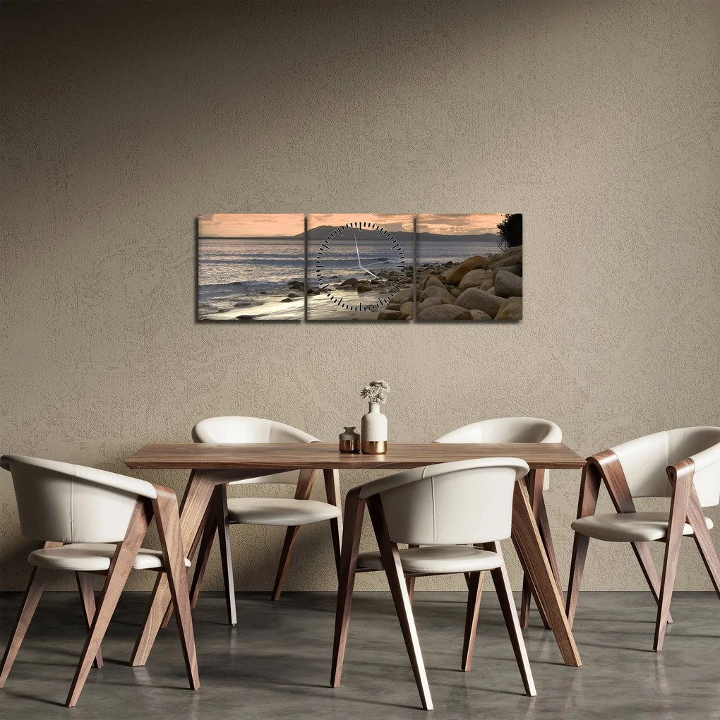 Kép - Tenger és hegyek (órával) (90x30 cm)