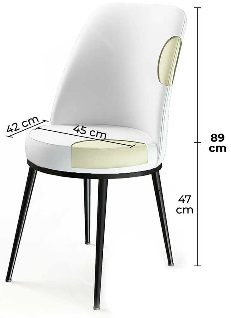 Dexa Cream étkezőszék szett, 6 db, 6 db