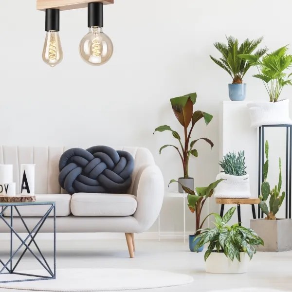 Felületre szerelhető csillár VITO OAK 2xE27/60W/230V tölgy